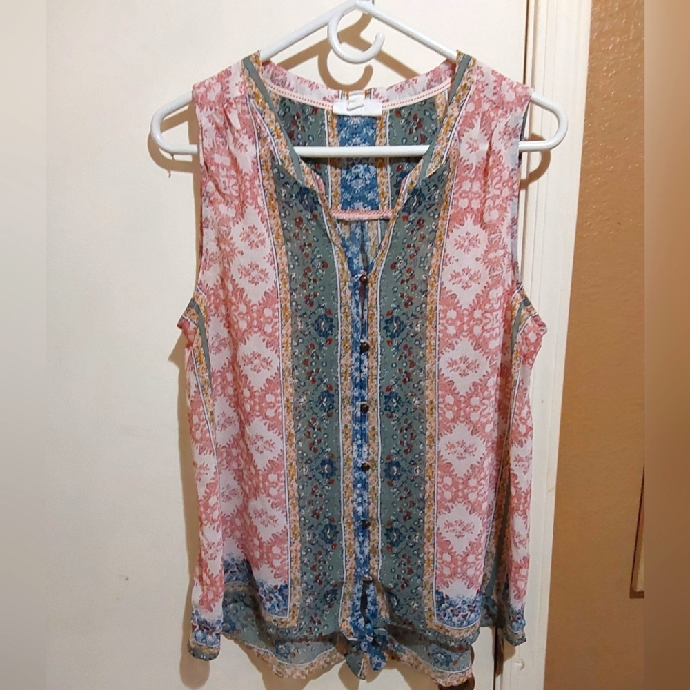 🌺 Like New Westport Boho Floral Sleeveless Top